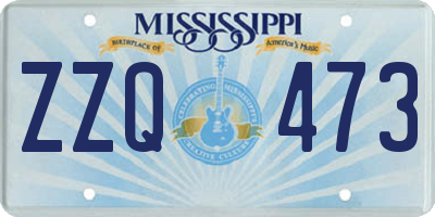 MS license plate ZZQ473