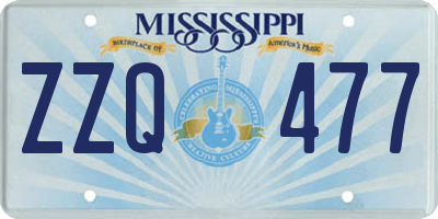 MS license plate ZZQ477