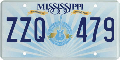 MS license plate ZZQ479