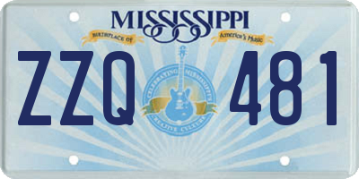 MS license plate ZZQ481