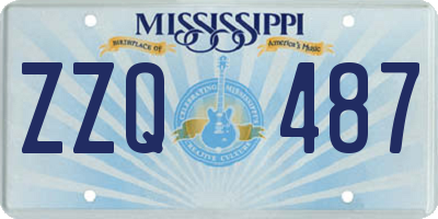 MS license plate ZZQ487