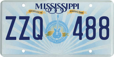 MS license plate ZZQ488