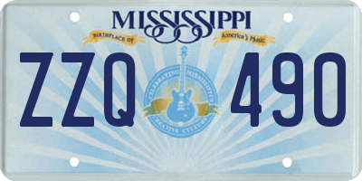 MS license plate ZZQ490