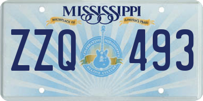 MS license plate ZZQ493