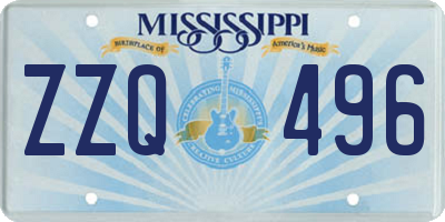 MS license plate ZZQ496
