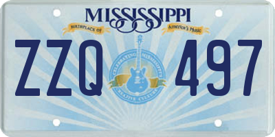 MS license plate ZZQ497