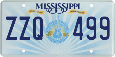 MS license plate ZZQ499