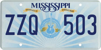 MS license plate ZZQ503