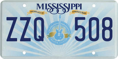MS license plate ZZQ508