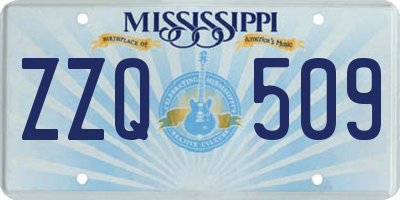 MS license plate ZZQ509