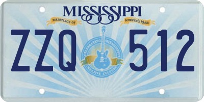 MS license plate ZZQ512