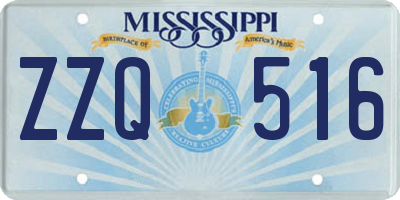 MS license plate ZZQ516