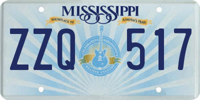 MS license plate ZZQ517