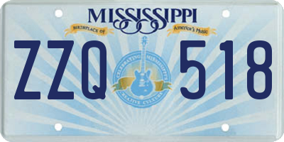 MS license plate ZZQ518