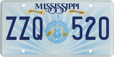 MS license plate ZZQ520