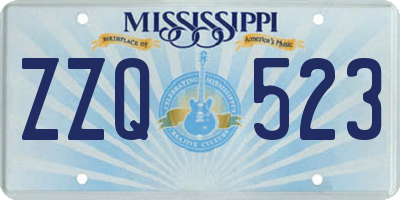 MS license plate ZZQ523