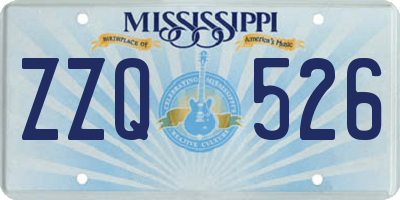 MS license plate ZZQ526