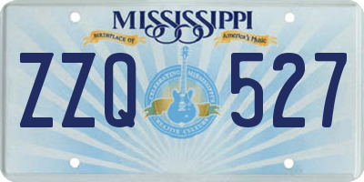 MS license plate ZZQ527