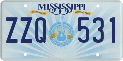 MS license plate ZZQ531