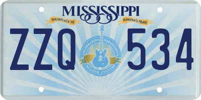 MS license plate ZZQ534