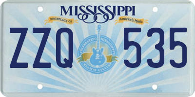 MS license plate ZZQ535