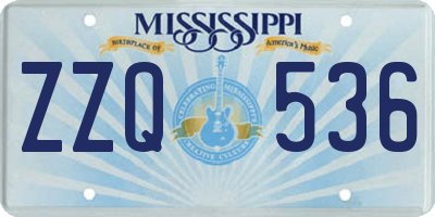 MS license plate ZZQ536