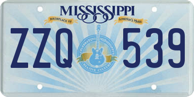 MS license plate ZZQ539
