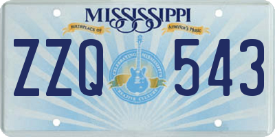 MS license plate ZZQ543