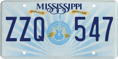 MS license plate ZZQ547