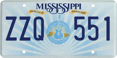 MS license plate ZZQ551