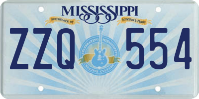 MS license plate ZZQ554