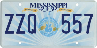 MS license plate ZZQ557