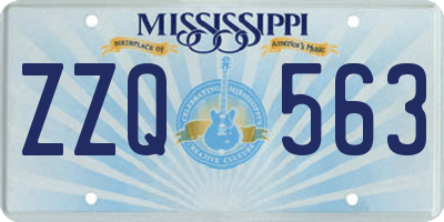 MS license plate ZZQ563