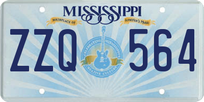 MS license plate ZZQ564