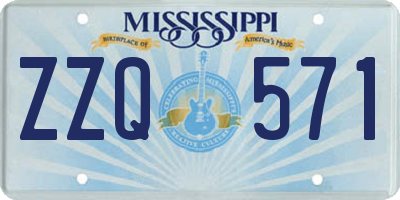 MS license plate ZZQ571