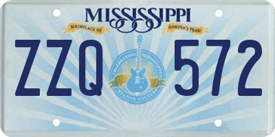 MS license plate ZZQ572