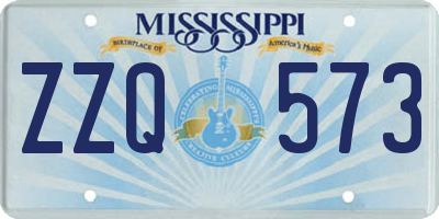 MS license plate ZZQ573