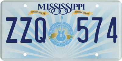 MS license plate ZZQ574