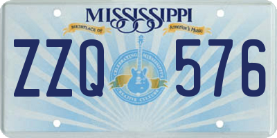 MS license plate ZZQ576