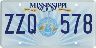 MS license plate ZZQ578