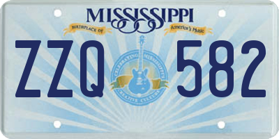 MS license plate ZZQ582