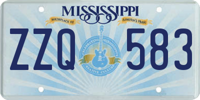 MS license plate ZZQ583