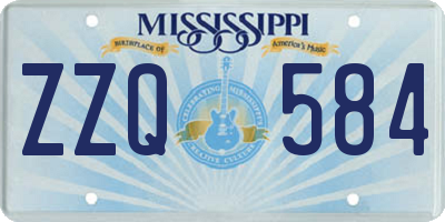 MS license plate ZZQ584