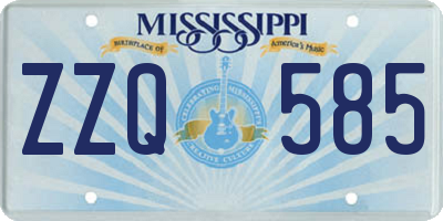 MS license plate ZZQ585