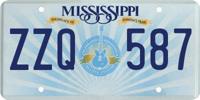 MS license plate ZZQ587