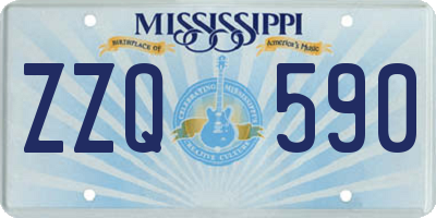 MS license plate ZZQ590