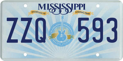 MS license plate ZZQ593