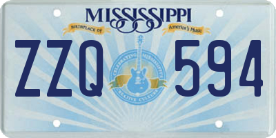 MS license plate ZZQ594