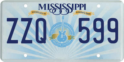 MS license plate ZZQ599