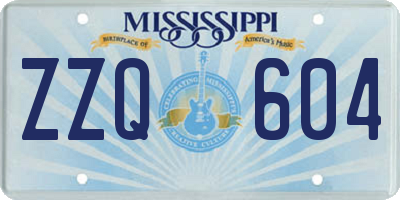 MS license plate ZZQ604